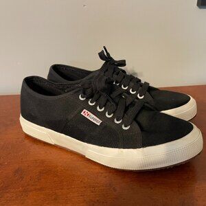 Superga Cotu Classic Black Canvas Sneakers Women's Size 10, Men's Size 8 1/2